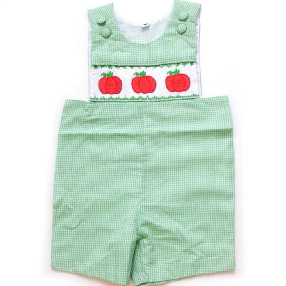 Little Boys Pumpkin Smocked Jon Jon